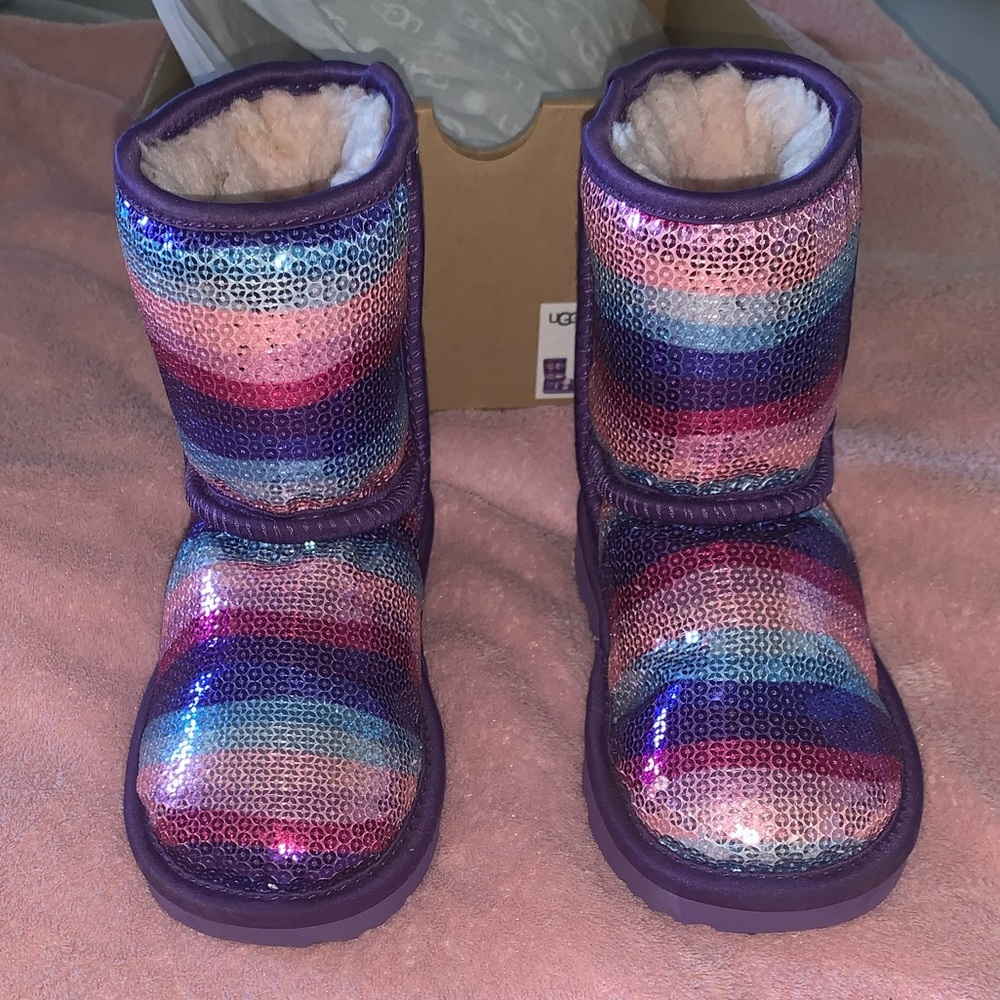 SOLD Ugg Sequin rainbow toddler boots